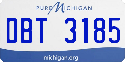 MI license plate DBT3185