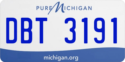 MI license plate DBT3191