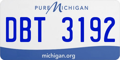 MI license plate DBT3192
