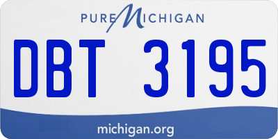 MI license plate DBT3195