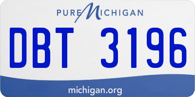 MI license plate DBT3196