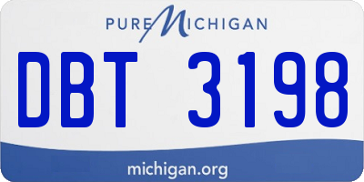 MI license plate DBT3198