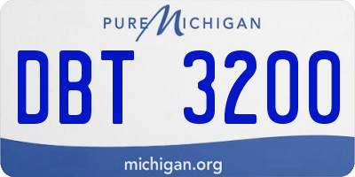 MI license plate DBT3200