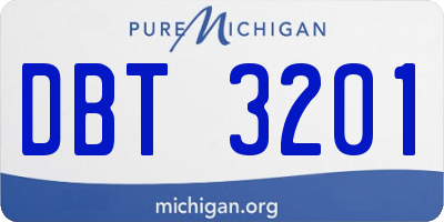 MI license plate DBT3201