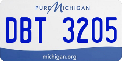 MI license plate DBT3205