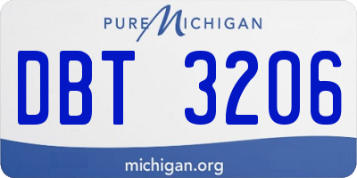 MI license plate DBT3206