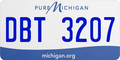 MI license plate DBT3207