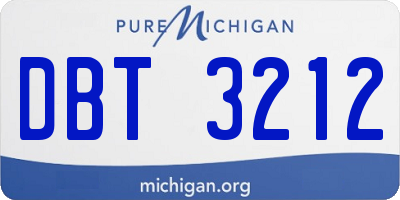 MI license plate DBT3212