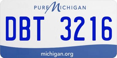 MI license plate DBT3216