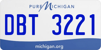 MI license plate DBT3221