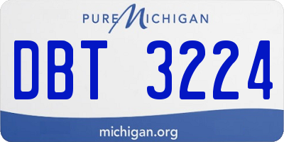 MI license plate DBT3224