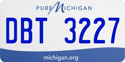 MI license plate DBT3227