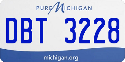 MI license plate DBT3228
