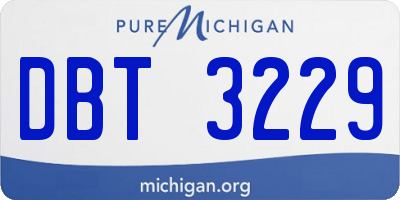 MI license plate DBT3229