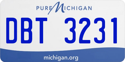 MI license plate DBT3231