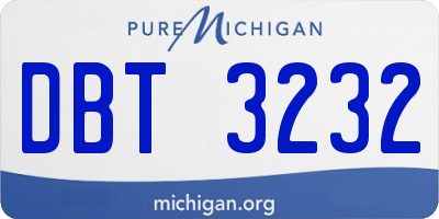 MI license plate DBT3232