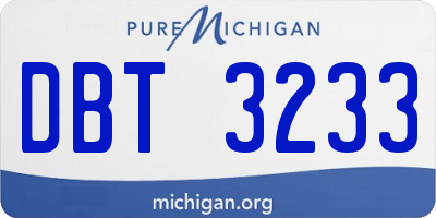 MI license plate DBT3233