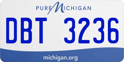 MI license plate DBT3236