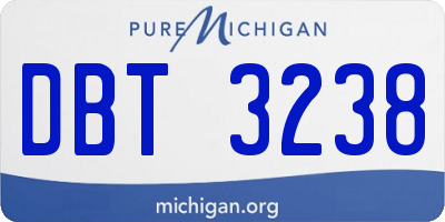 MI license plate DBT3238