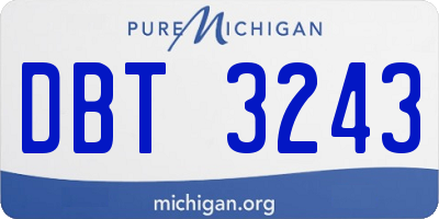 MI license plate DBT3243