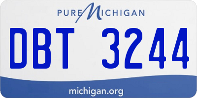 MI license plate DBT3244