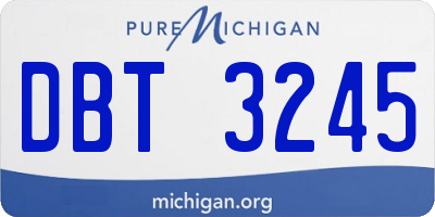 MI license plate DBT3245