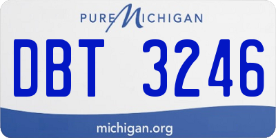 MI license plate DBT3246