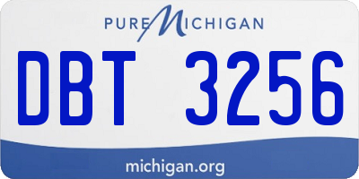 MI license plate DBT3256