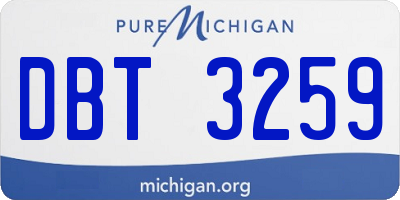 MI license plate DBT3259