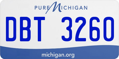 MI license plate DBT3260