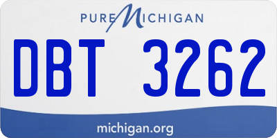MI license plate DBT3262