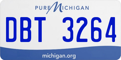MI license plate DBT3264