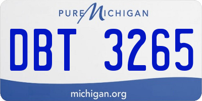 MI license plate DBT3265