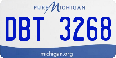 MI license plate DBT3268