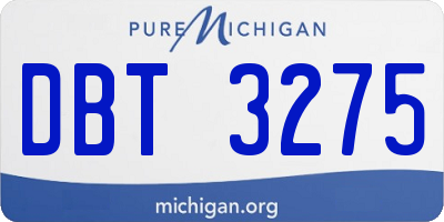 MI license plate DBT3275