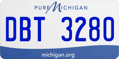 MI license plate DBT3280
