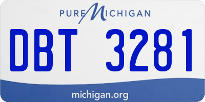 MI license plate DBT3281