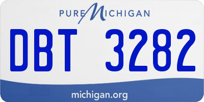 MI license plate DBT3282