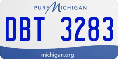 MI license plate DBT3283