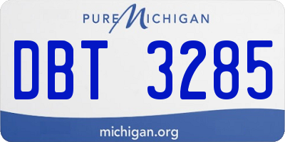 MI license plate DBT3285
