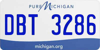 MI license plate DBT3286