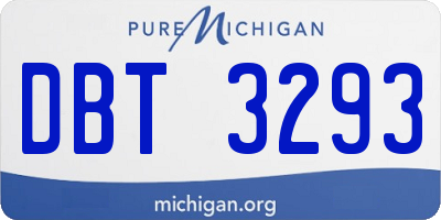 MI license plate DBT3293