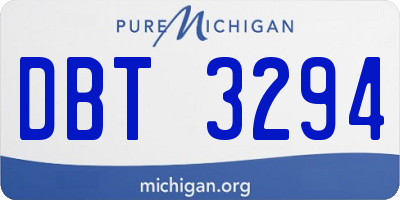 MI license plate DBT3294