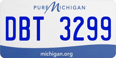 MI license plate DBT3299