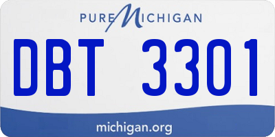 MI license plate DBT3301