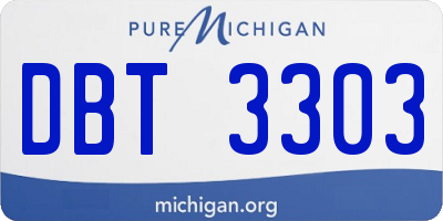 MI license plate DBT3303
