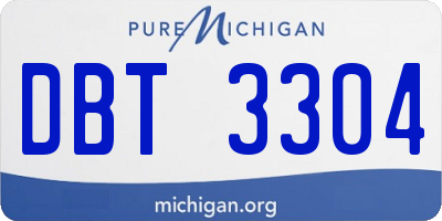 MI license plate DBT3304