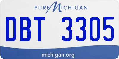 MI license plate DBT3305