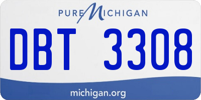 MI license plate DBT3308