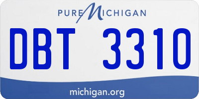MI license plate DBT3310